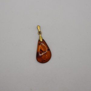 Amber Pendant Gold Filled Bail Vintage